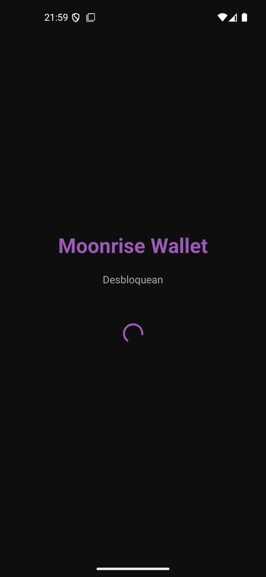 MoonRise Wallet – tela
