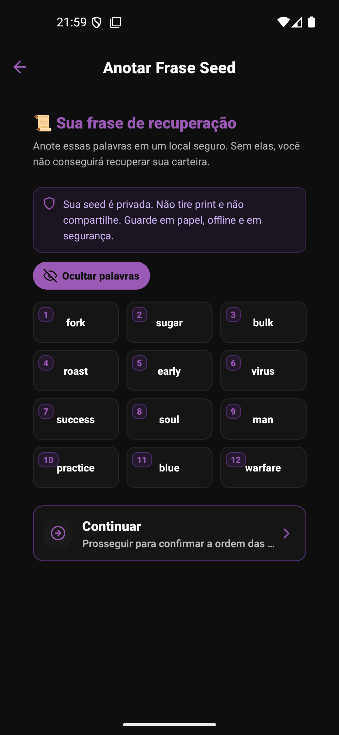 MoonRise Wallet – tela